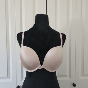 La SENZA Bra Classic Plunge Padded Push Up Underwire 2 Way Straps Beige SZ 36D